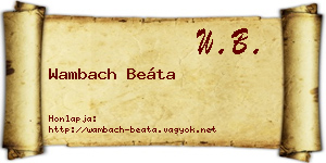 Wambach Beáta névjegykártya